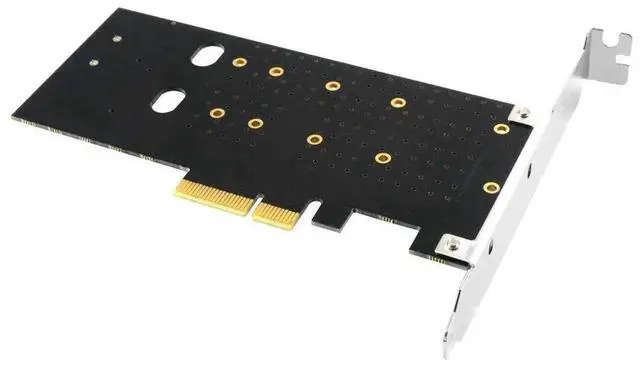 Alt view image 2 of 5 - Dual M.2 PCIe Adapter, M.2 NVME SSD (M Key) or M.2 SATA SSD (B Key) 22110 2280 2260 2242 2230 to PCI-e 3.0 x4 Host Controller Expansion Card with Low Profile Bracket for PC Desktop