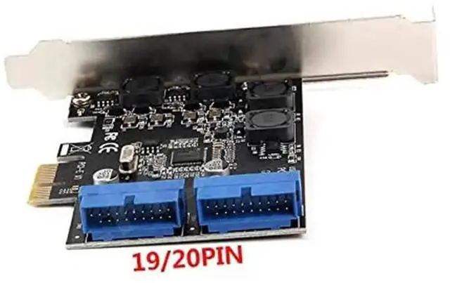 Alt view image 4 of 4 - PCI-E X1 to 2 Ports 19 Pin USB 3.0 Header PCI Express to Dual 20 Pin USB 3.0 Card