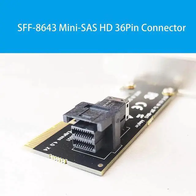 Alt view image 2 of 6 - PCI Express 4.0/3.0 X4 Host Adapter Card with SFF-8643 Mini-SAS HD 36Pin Connector for U.2 (SFF-8639) PCIe SSD, Support Intel 750 2.5 inch U.2 SFF SSD