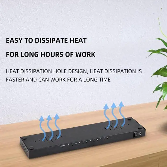 Alt view image 6 of 6 - HDMI Splitter 1 in 12 Out, 4K@30Hz Powered Video Split Duplicator/Distributor Duplicate/Mirror Screen, 3D 4K for Watching Sports Matches, Exhibitions, TV Stores