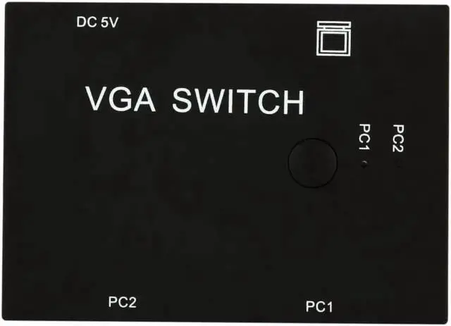 Alt view image 3 of 6 - 2 Port VGA SVGA Monitor Sharing Switch Box 2-in 1-Out for LCD PC TV Monitor
