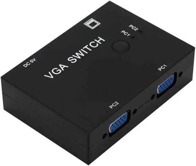 Alt view image 6 of 6 - 2 Port VGA SVGA Monitor Sharing Switch Box 2-in 1-Out for LCD PC TV Monitor