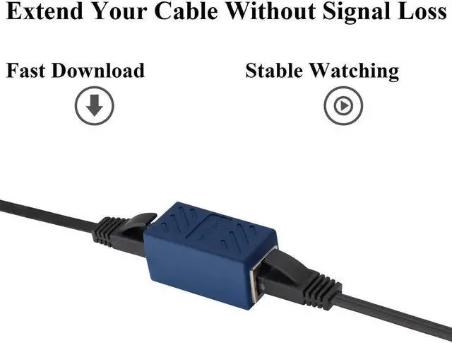 Alt view image 6 of 7 - RJ45 Cat6 Adapter Ethernet Cable Extender Cat6 Female to Female Inline Network Cable Coupler Cat6 Cat5 Cat5e Ethernet Coupler Adapter (Blue-10 Pack)