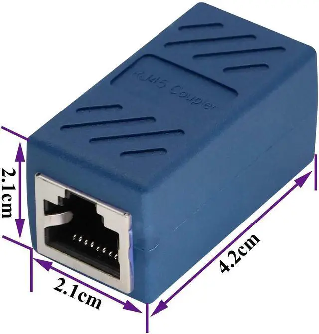Alt view image 3 of 7 - RJ45 Cat6 Adapter Ethernet Cable Extender Cat6 Female to Female Inline Network Cable Coupler Cat6 Cat5 Cat5e Ethernet Coupler Adapter (Blue-10 Pack)