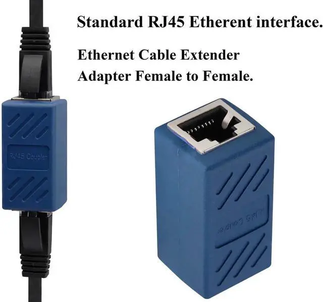 Alt view image 5 of 7 - RJ45 Cat6 Adapter Ethernet Cable Extender Cat6 Female to Female Inline Network Cable Coupler Cat6 Cat5 Cat5e Ethernet Coupler Adapter (Blue-10 Pack)