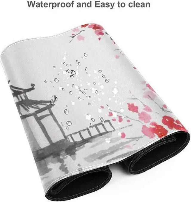 Alt view image 6 of 6 - Black and White Sumi-E Painting Cherry Blossom Temple Art Gaming Mouse Pad XL Extended Large Mouse Mat Desk Pad Stitched Edges Mousepad Long Non-Slip Rubber Base Mice Pad 31.5 X 11.8 Inch
Limited tim