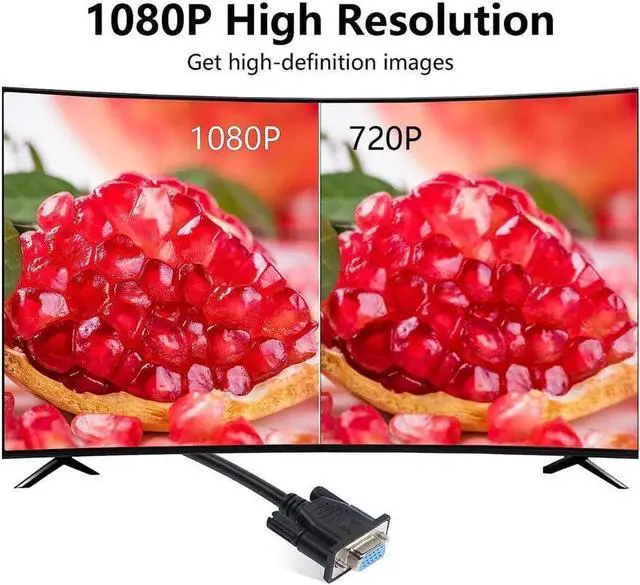 Alt view image 5 of 7 - 90 Degree VGA Cable Down Angle VGA Male to VGA Female Cable 1080P Full HD Computer Monitor Cable 0.5M (Down)