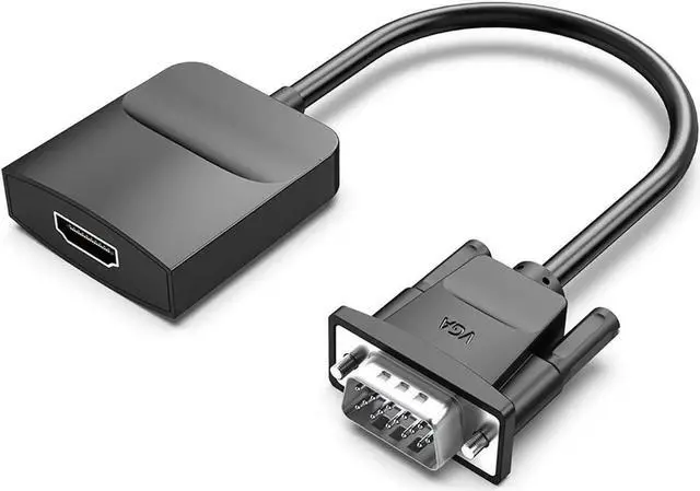 Main image of VGA to HDMI Adapter with Audio (PC VGA Source Output to TV/Monitor with HDMI Connector) 1080P VGA to HDMI Adapter Cable for Computer Desktop Laptop PC Monitor HDTV (1.5FT/0.5M)
