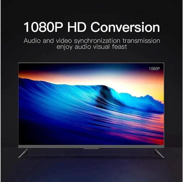 Alt view image 2 of 6 - VGA to HDMI Adapter with Audio (PC VGA Source Output to TV/Monitor with HDMI Connector) 1080P VGA to HDMI Adapter Cable for Computer Desktop Laptop PC Monitor HDTV (1.5FT/0.5M)
