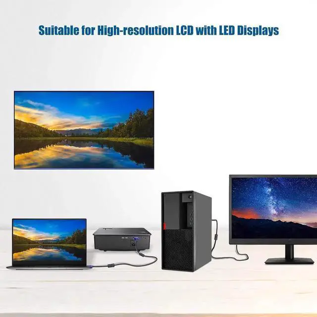 Alt view image 4 of 4 - Blue VGA Cable 15 Pin Male to Male Plug Computer Monitor Cable Wire Cord,4.92 Feet