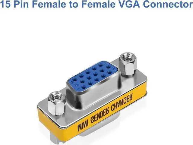 Alt view image 4 of 5 - VGA Coupler, 2 Pack VGA SVGA Connector 15 Pin Female to Female Mini Gender Changer Adapter
