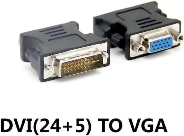 Main image of DVI to VGA Female Adapter DVI-I Plug 24 + 5 P To VGA Jack Adapter HD Video Graphics Card Converter for PC HDTV Projector