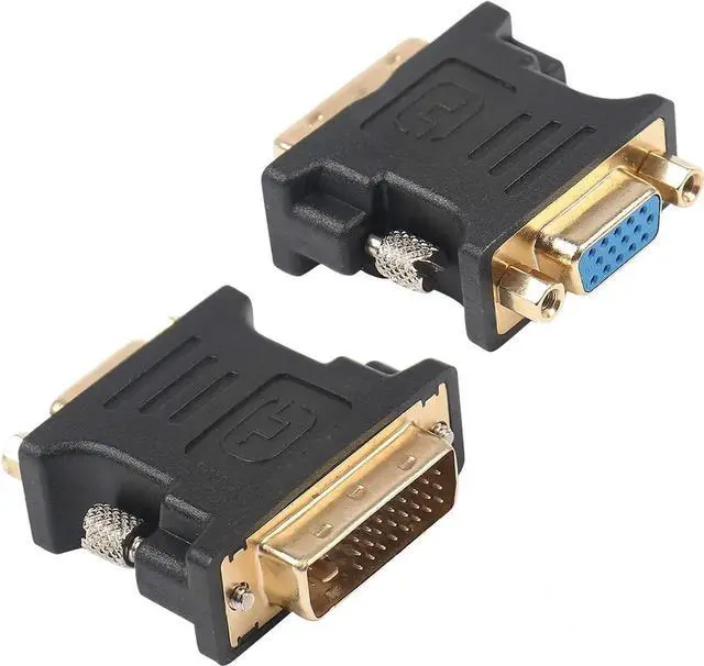 Alt view image 3 of 4 - DVI-I to VGA Adapter, 2 Pack DVI 24+5 to VGA Male to Female Adapter with Gold Plated Cord