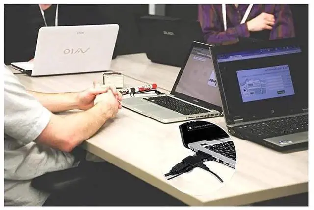 Alt view image 5 of 7 - VGA to HDMI Adapter 1080p VGA Male to HDMI Female Video Audio Converter with USB Cable and 35mm Audio Cable for PC Monitor Projector TV