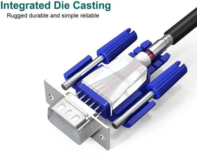 Alt view image 2 of 7 - VGA Cable 2-Pack, 3FT VGA Monitor Cable Male to Male Cord 1080P Full HD High Resolution for Monitor TV Computer Projector-Blue