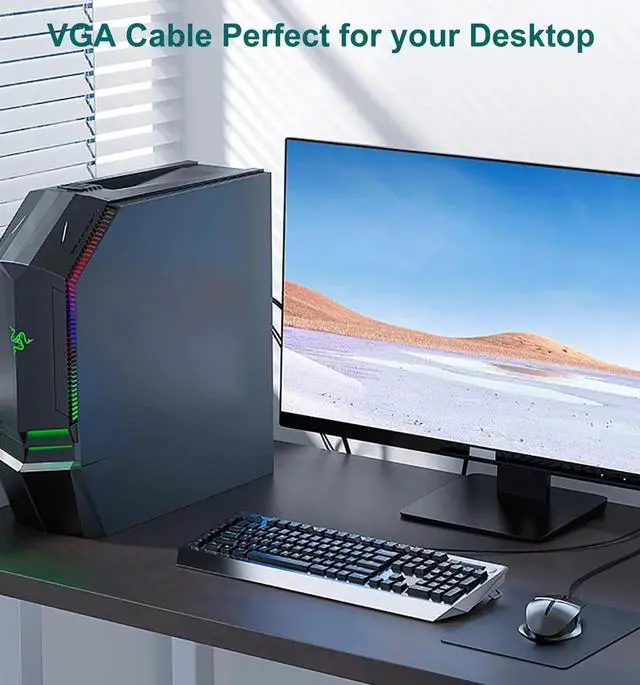 Alt view image 5 of 7 - VGA Cable 2-Pack, 3FT VGA Monitor Cable Male to Male Cord 1080P Full HD High Resolution for Monitor TV Computer Projector-Blue