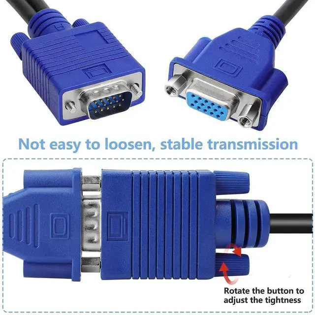 Alt view image 5 of 7 - Dual VGA Splitter Monitor Cable 1 Male to 2 Female Adapter Converter VGA Video Y Cable Cord for Screen Duplication