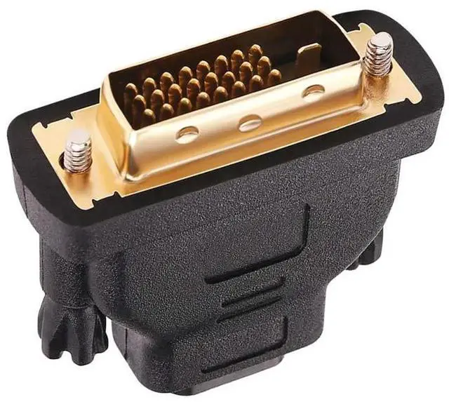 Alt view image 7 of 7 - DVI to HDMI Adapter DVI Male to HDMI Female Bi-Directional DVI-D Port Converter 4K 1080P Gold Plated Connector