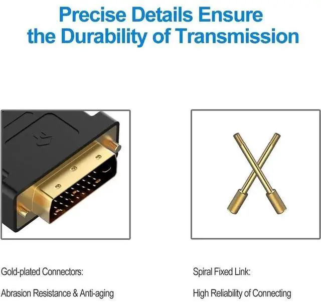 Alt view image 2 of 7 - DVI to HDMI, Bidirectional DVI-D to HDMI Male to Female Adapter with Gold-Plated 2 Pack