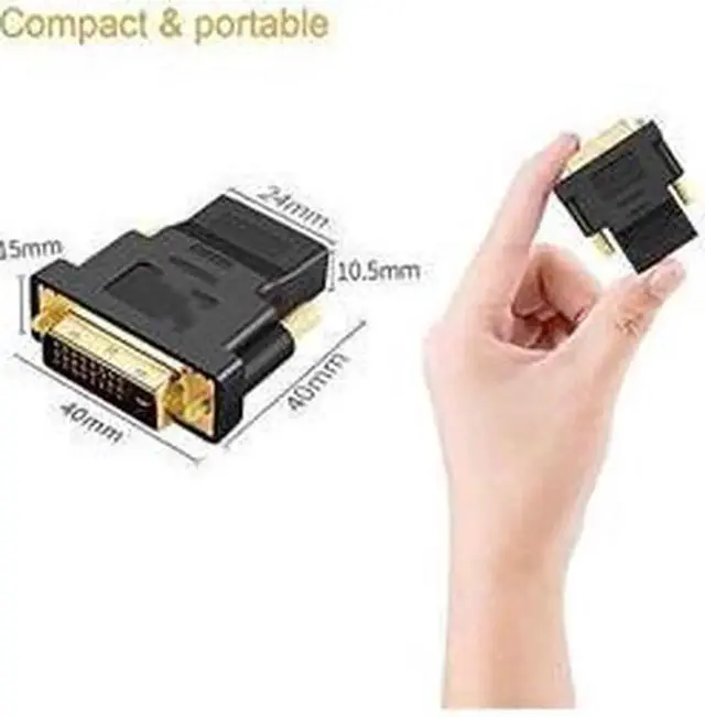 Alt view image 3 of 7 - DVI to HDMI Adapter 2-Pack Bi-Directional DVI Male to HDMI Female Converter Support 1080P 3D for PS3 PS4 TV Box Blu-ray Projector HDTV(DVI to HDMI)