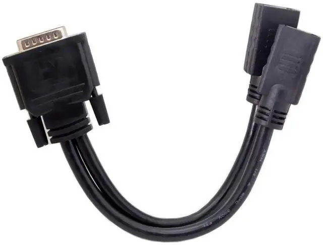 Alt view image 6 of 7 - DMS-59Pin Male to Dual DP Displayport Female Splitter Extension Cable for PC Graphics Card