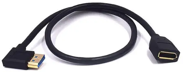 Alt view image 3 of 5 - 2ft 32.4Gbps 8K@60Hz DisplayPort Extension Cable, Right Angle Male to Female DP 1.4 Extender Adapter Ultra HD Cable for HDTV Laptop Monitor Projector PS4 PS5, Support 4K@144Hz 2K@165Hz