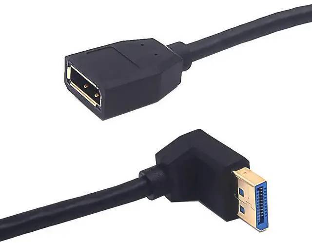 Alt view image 3 of 5 - 2ft 32.4Gbps 8K@60Hz DisplayPort Extension Cable, Down Angle Male to Female DP 1.4 Extender Adapter Ultra HD Cable for HDTV Laptop Monitor Projector PS4 PS5, Support 4K@144Hz 2K@165Hz