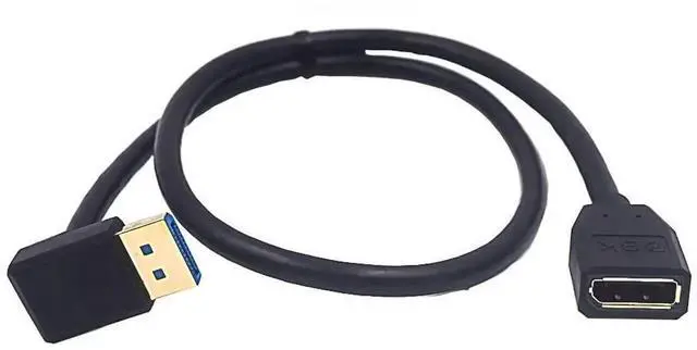 Alt view image 4 of 5 - 2ft 32.4Gbps 8K@60Hz DisplayPort Extension Cable, Down Angle Male to Female DP 1.4 Extender Adapter Ultra HD Cable for HDTV Laptop Monitor Projector PS4 PS5, Support 4K@144Hz 2K@165Hz