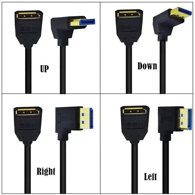 Alt view image 5 of 6 - 2ft 32.4Gbps 8K@60Hz DisplayPort Extension Cable, Up Angle Male to Female DP 1.4 Extender Adapter Ultra HD Cable for HDTV Laptop Monitor Projector PS4 PS5, Support 4K@144Hz 2K@165Hz
