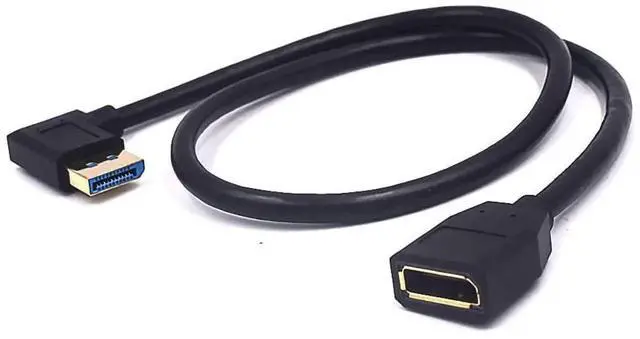 Alt view image 4 of 5 - 2ft 32.4Gbps 8K@60Hz DisplayPort Extension Cable, Left Angle Male to Female DP 1.4 Extender Adapter Ultra HD Cable for HDTV Laptop Monitor Projector PS4 PS5, Support 4K@144Hz 2K@165Hz