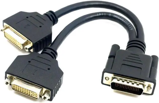 Alt view image 6 of 6 - DMS 59 Pin Dual 2 DVI Monitors, DMS 59 Pin Male to Two DVI 24+5 Female Dual Monitor Extension Cable Adapter for LHF Graphics Card (dus 59 pin Dual dvi)