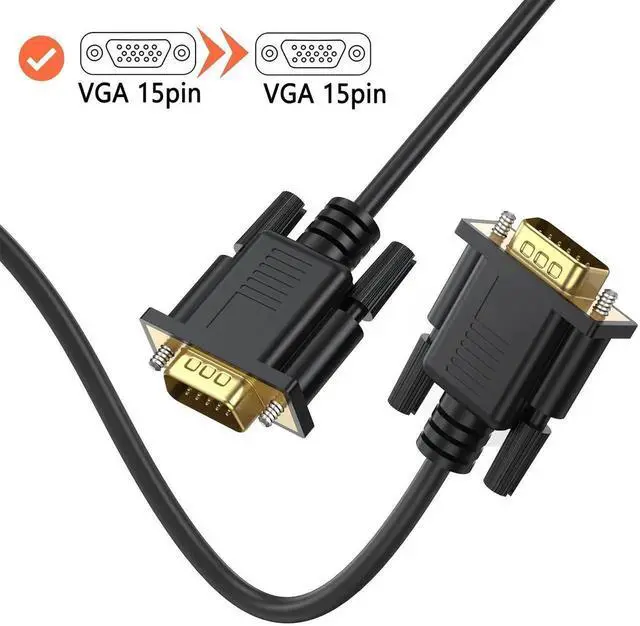 Alt view image 3 of 7 - VGA Cable 10 Feet, VGA to Computer Monitor Cord Male to Male (15Pin) 1080P@60hz Full HD for Computer, Laptop, Docking Station, DVD, Monitor, TV, Projector