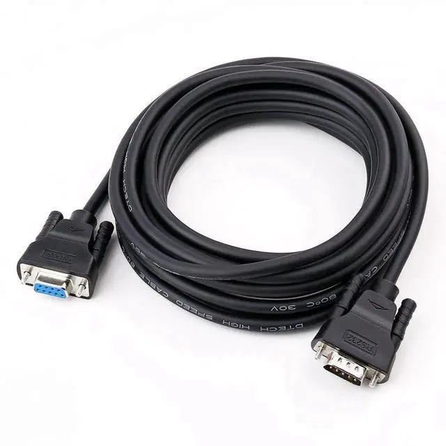 Alt view image 2 of 6 - 15ft COM Port Serial Cable Male to Female RS232 Extension 9 Pin Straight Through Cord