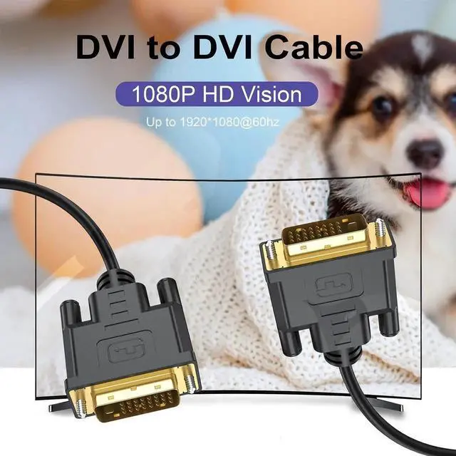 Alt view image 7 of 7 - DVI to DVI Cable 5-Pack, 6 FT DVI-D to DVI-D (24+1) Dual Link Cable Computer Monitor Cord for Laptop, Desktop, DVD, Gaming,Monitr, HDTV, Projector and More