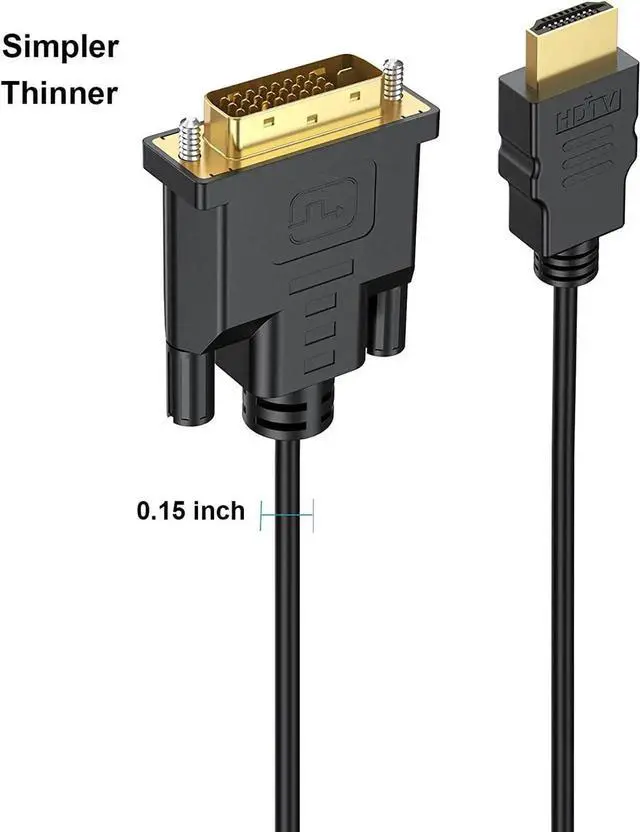 Alt view image 5 of 7 - HDMI to DVI Cable 3ft 10-Pack, Bidirectional DVI to HDMI Cord Adapter 1080P Video High Speed Compatible for Computer, PC, Raspberry Pi, Roku, Xbox One, PS4 PS3, Graphics Card