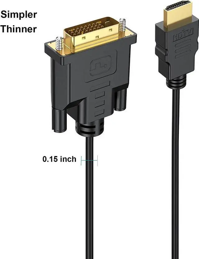 Alt view image 5 of 7 - HDMI to DVI Cable 3ft 5-Pack, Bidirectional DVI-D to HDMI 19 Pin Cord Adapter Cord 1080P Video High Speed Compatible for Computer, PC, Raspberry Pi, Roku, Xbox One, PS4 PS3, Graphics Card