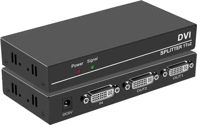 Main image of DVI Splitter 1 in 2 Out 2 Port Distribution Duplicator Supports Resolution up to 4K2K Automatically Copy EDID