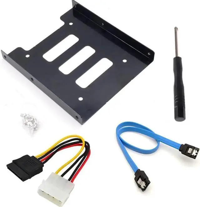 Main image of 2.5 to 3.5 Inch Hard Disk Metal Bracket Adapter HDD Holder with IDE 4P Male to SATA 15 Pin Cable SATA 3.0 Cable for Desktop PCSSD Server (Blue)