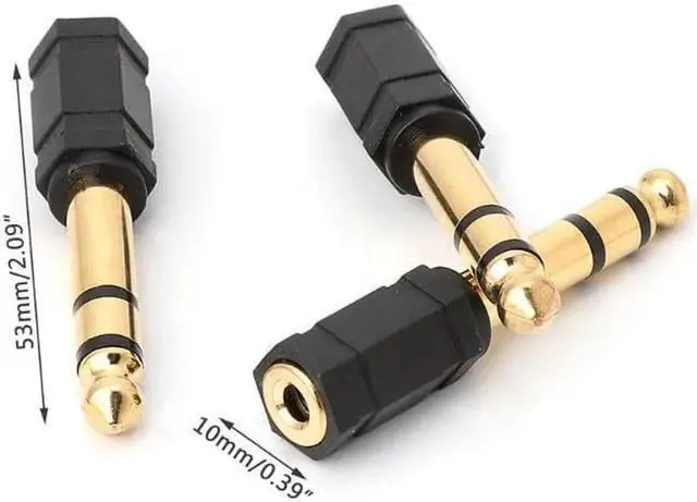 Alt view image 5 of 6 - 5PCS Gold Plated 3.5mm to 6.35mm Stereo Jack Headphone Adaptor Connector