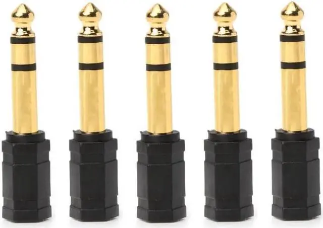 Alt view image 3 of 6 - 5PCS Gold Plated 3.5mm to 6.35mm Stereo Jack Headphone Adaptor Connector