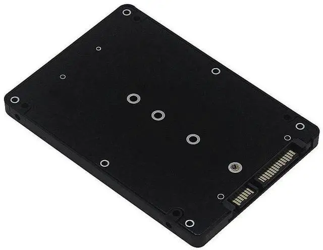 Main image of B+M Key Socket 2 M.2 NGFF (SATA) SSD to 2.5" SATA Adapter Card with Case Fast-Black