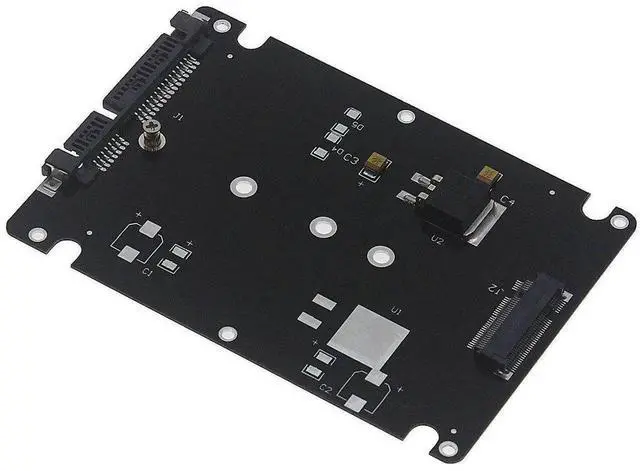 Alt view image 5 of 5 - B+M Key Socket 2 M.2 NGFF (SATA) SSD to 2.5" SATA Adapter Card with Case Fast-Black