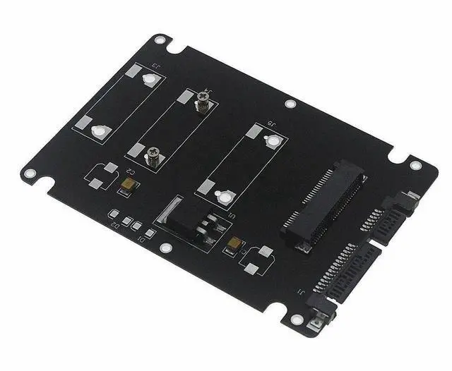 Alt view image 4 of 5 - Mini PCI-E mSATA SSD to 2.5" SATA Adapter Card with Case-Black