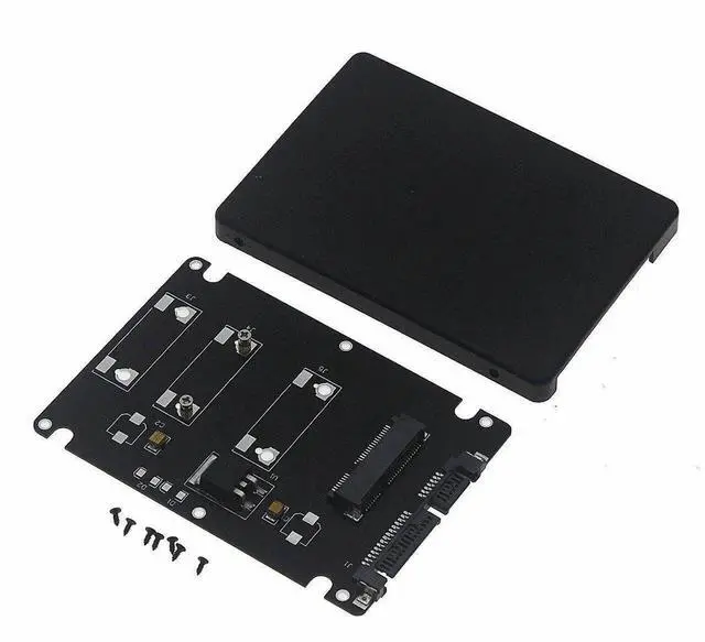 Alt view image 3 of 5 - Mini PCI-E mSATA SSD to 2.5" SATA Adapter Card with Case-Black