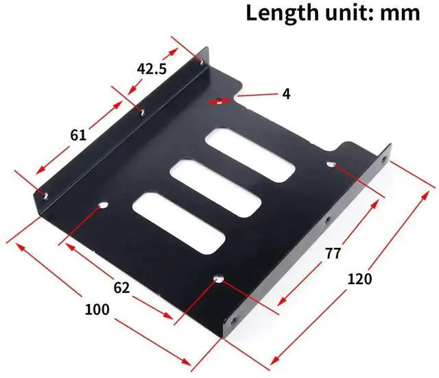 Alt view image 2 of 7 - HDD SSD Mounting Bracket 2.5 to 3.5 Adapter Hard Drive Holder (Single Drive, Pack of 2)