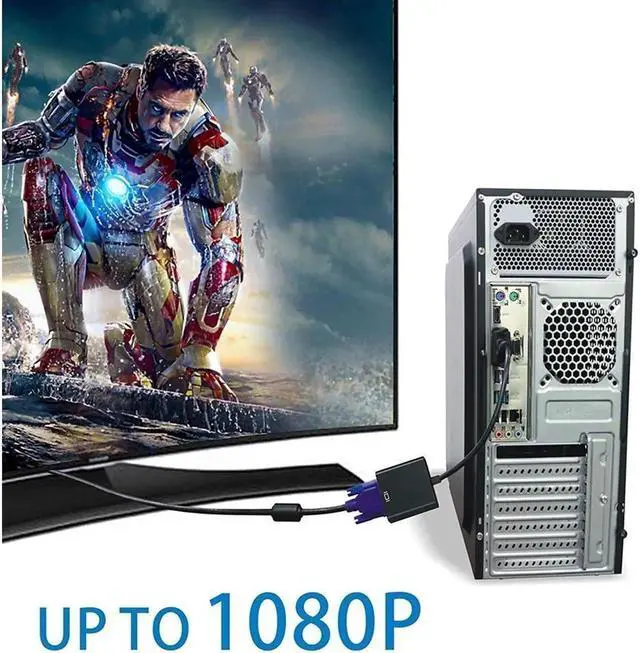 Alt view image 2 of 5 - DVI to VGA Adapter,1080p Active DVI-D to VGA Adapter Converter 24+1 Male to Female Adapter