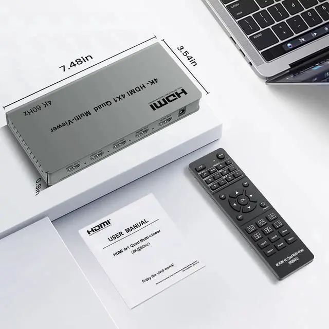 Alt view image 7 of 7 - 4k@60hz HDMI Multi-Viewer Switch with PIP, HDMi Multi-Switcher 4 in 1 Out for Seamless Switch, 4x1 HDMI Multiviewer Supports 8 Viewing Modes, 4k x 2k, 1080P, for Xbox, PS4/5