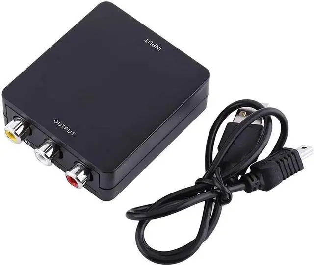 Alt view image 2 of 6 - PUSOKEI Digital HDMI to RCA,HD Video Converter, 720p/1080p Mini HDMI to RCA Composite Video Audio AV CVBS Adapter Converter,Support NTSC/PAL Format (Black)