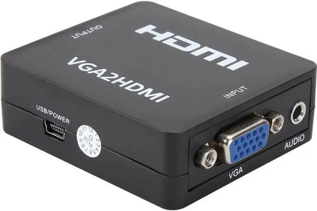 Main image of VGA to HDMI, GANA 1080P Full HD Mini VGA to HDMI Audio Video Converter Adapter Box With USB Cable and 3.5mm Audio Port Cable Support HDTV for PC Laptop Display Computer Mac Projector