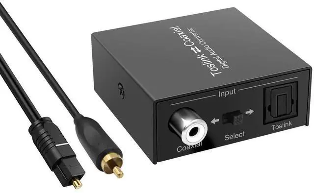 Main image of Optical to Coaxial or Coax to Optical Digital Audio Converter Adapter, Bi-Directional Digital Coaxial to/from SPDIF Optical (Toslink) Audio Signal Converter/Repeater